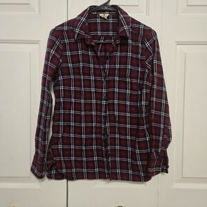 Woolrich Womens 100% Cotton Red Plaid Flannel Button Down Size Medium